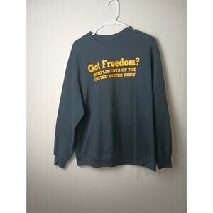 Vtg Got Freedom Graphic Crew Neck Sweatshirt Fruit of the loom Black Men's Large